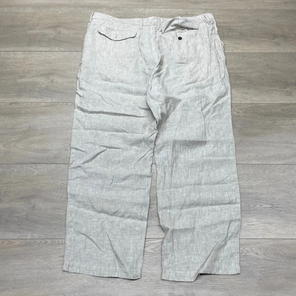 Quince European Linen Trousers Mens 40x30 Flax Tan Straight Leg Pants